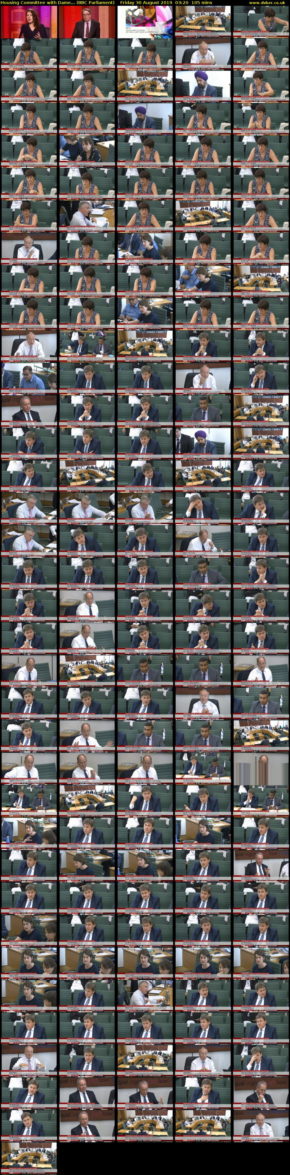 Housing Committee with Dame... (BBC Parliament) Friday 30 August 2019 03:20 - 05:05