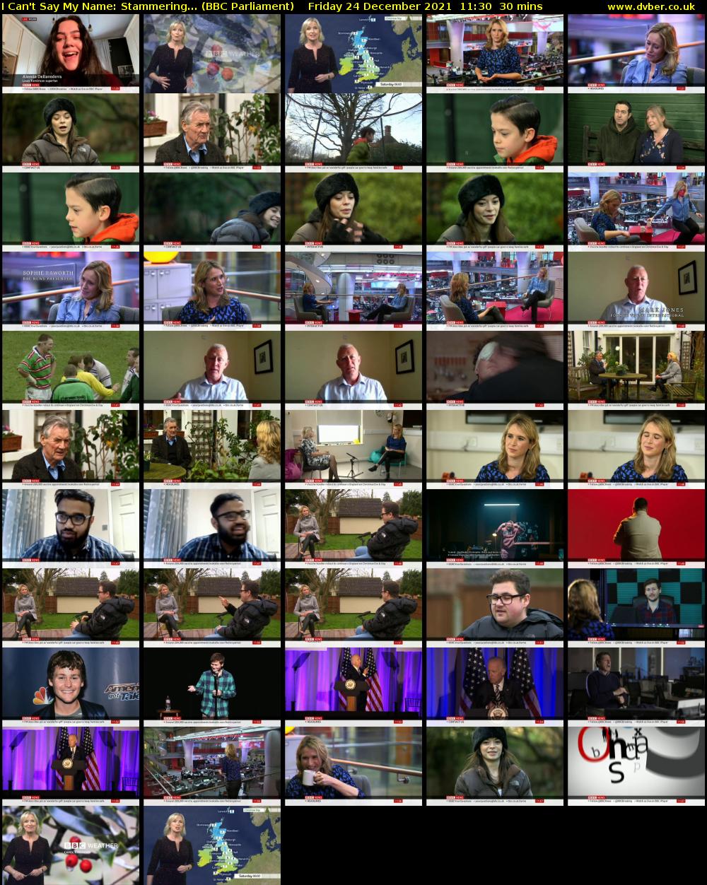 I Can't Say My Name: Stammering... (BBC Parliament) Friday 24 December 2021 11:30 - 12:00