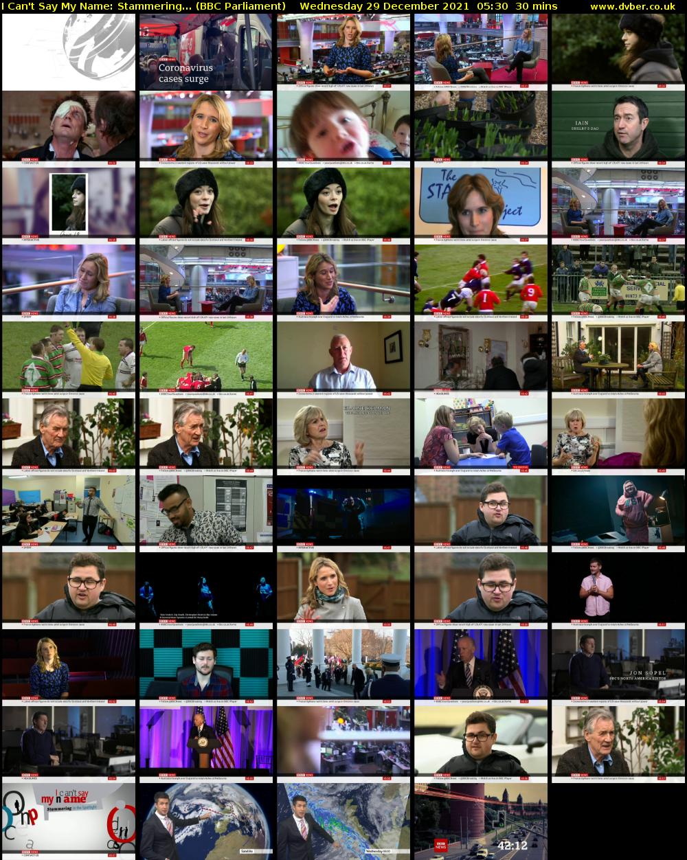 I Can't Say My Name: Stammering... (BBC Parliament) Wednesday 29 December 2021 05:30 - 06:00