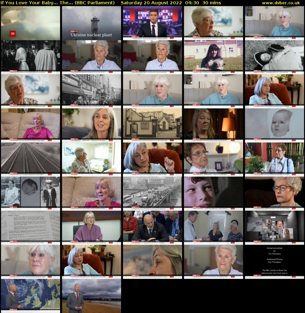 If You Love Your Baby... The... (BBC Parliament) Saturday 20 August 2022 04:30 - 05:00