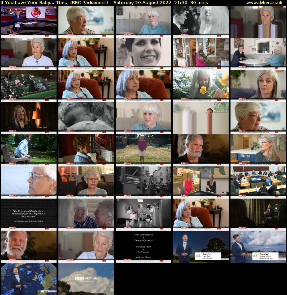 If You Love Your Baby... The... (BBC Parliament) Saturday 20 August 2022 21:30 - 22:00