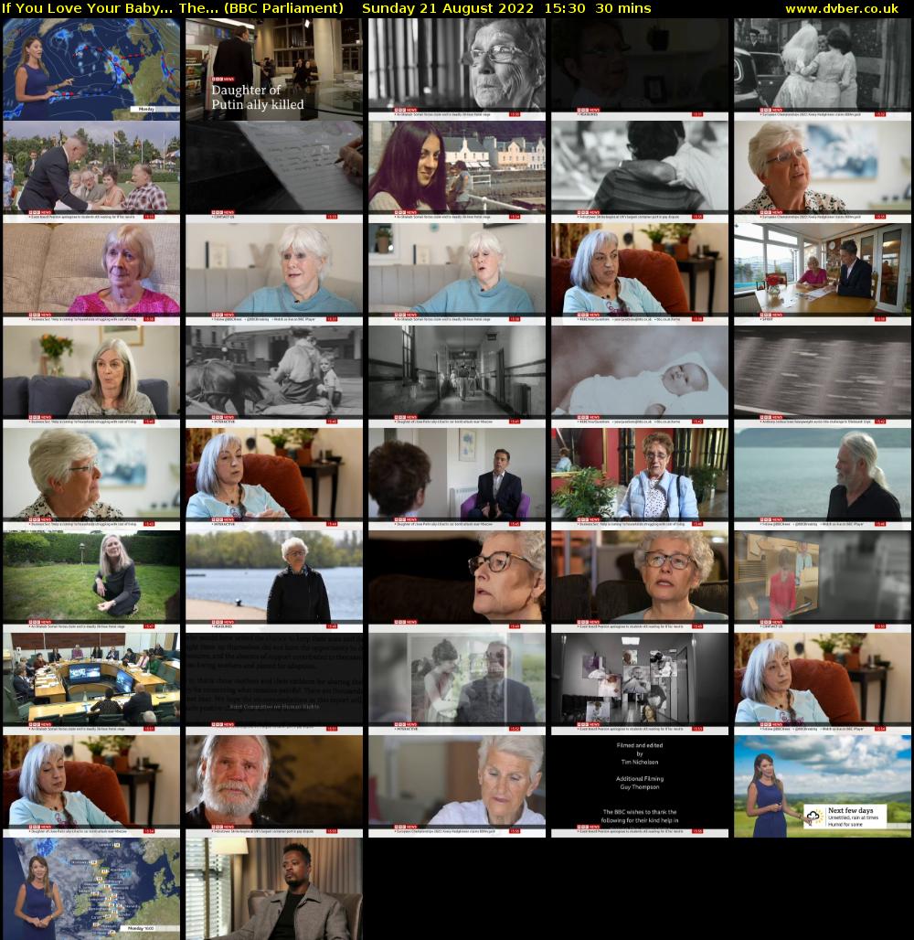If You Love Your Baby... The... (BBC Parliament) Sunday 21 August 2022 15:30 - 16:00