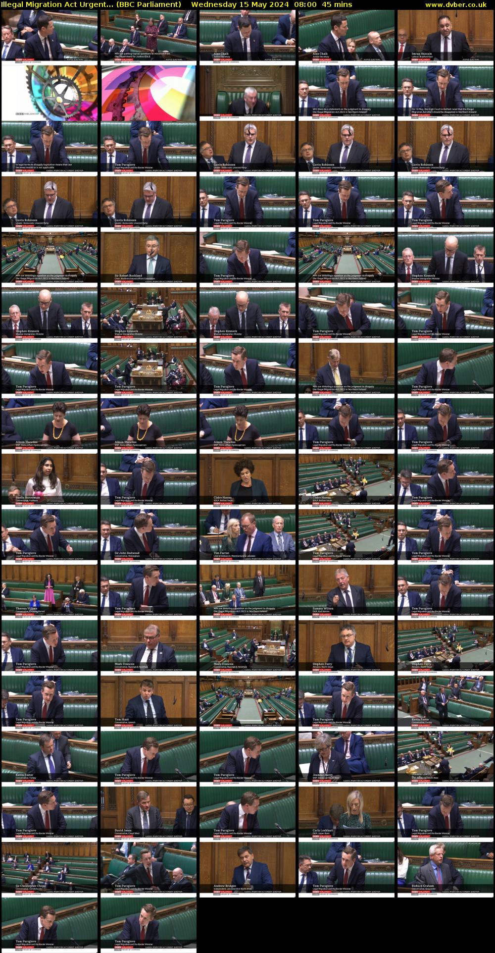 Illegal Migration Act Urgent... (BBC Parliament) Wednesday 15 May 2024 08:00 - 08:45
