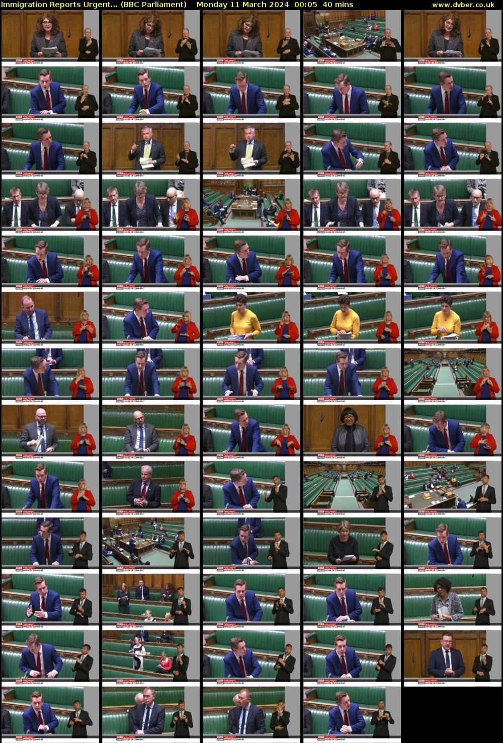 Immigration Reports Urgent... (BBC Parliament) Monday 11 March 2024 00:05 - 00:45