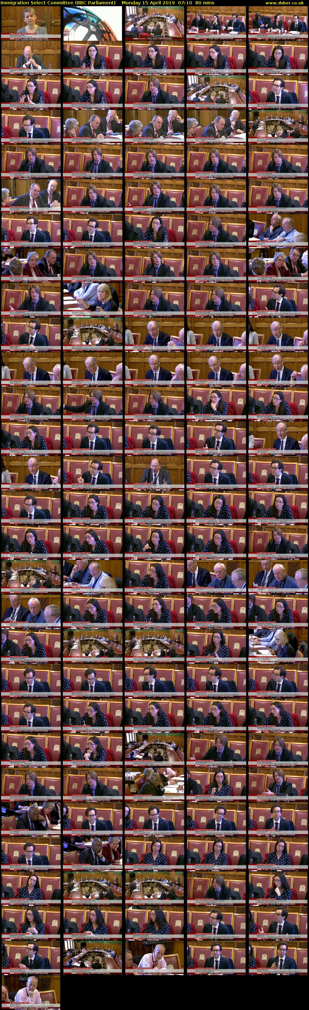 Immigration Select Committee (BBC Parliament) Monday 15 April 2019 07:10 - 08:30
