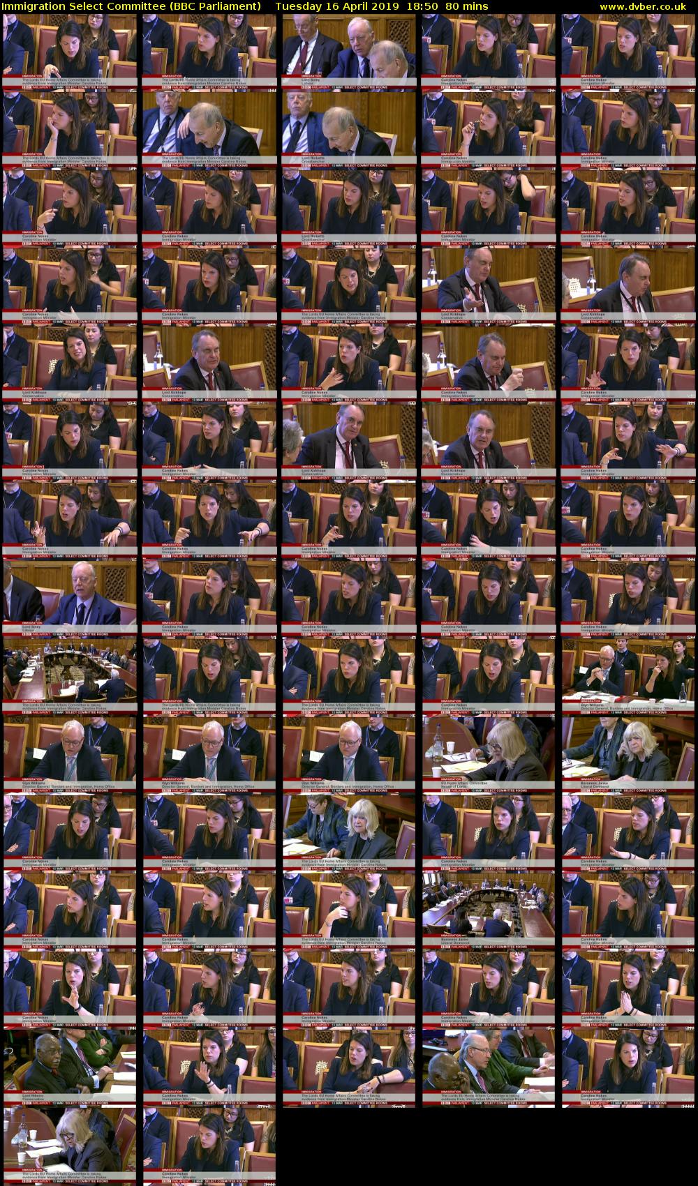 Immigration Select Committee (BBC Parliament) Tuesday 16 April 2019 18:50 - 20:10