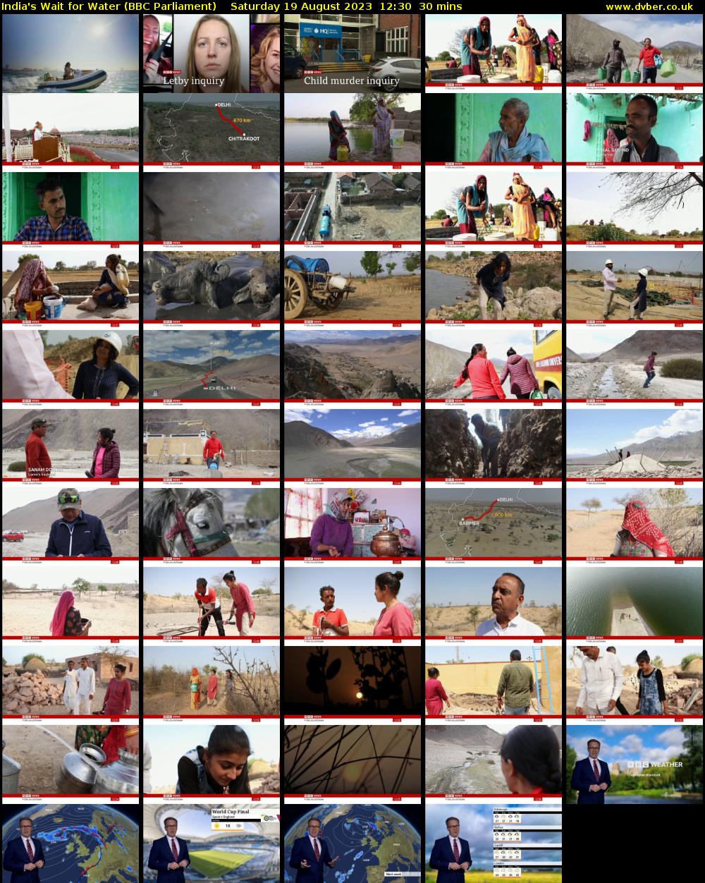 India's Wait for Water (BBC Parliament) Saturday 19 August 2023 12:30 - 13:00
