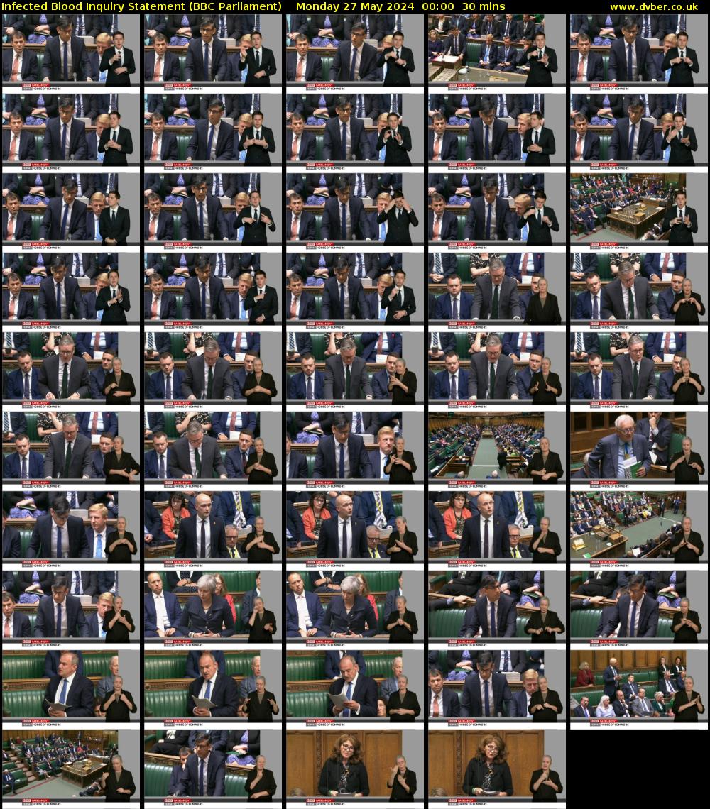 Infected Blood Inquiry Statement (BBC Parliament) Monday 27 May 2024 00:00 - 00:30