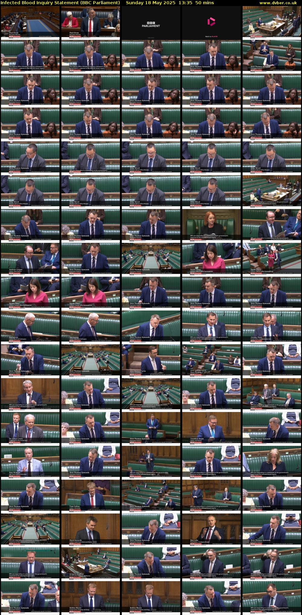 Infected Blood Inquiry Statement (BBC Parliament) Sunday 18 May 2025 13:35 - 14:25