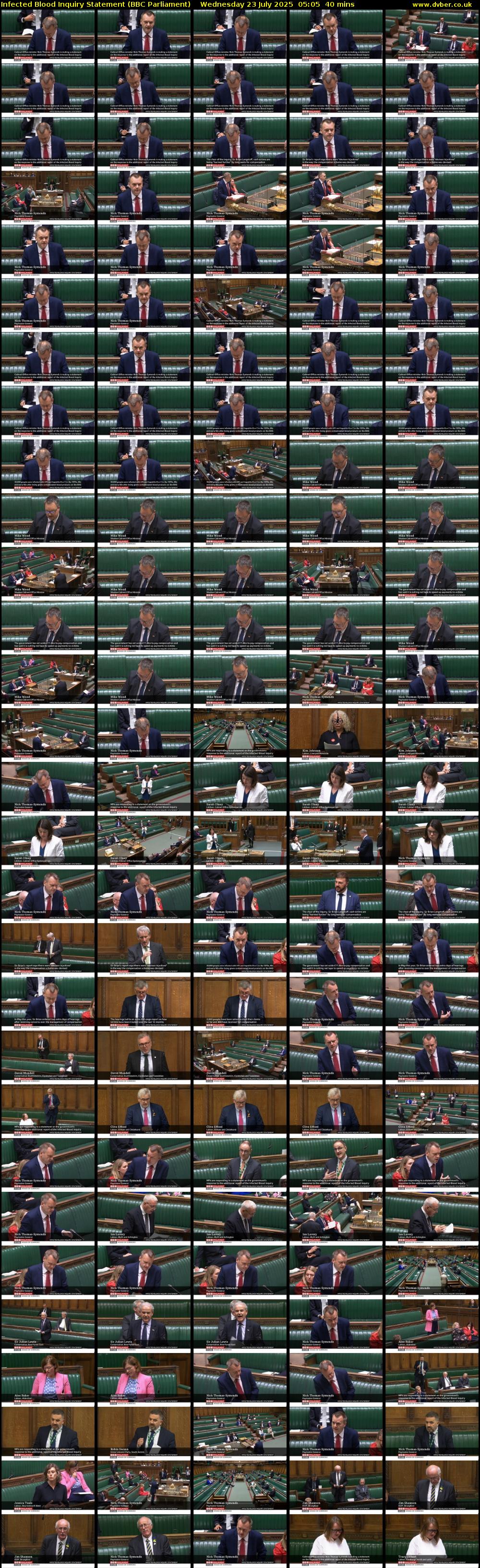 Infected Blood Inquiry Statement (BBC Parliament) Wednesday 23 July 2025 05:05 - 05:45
