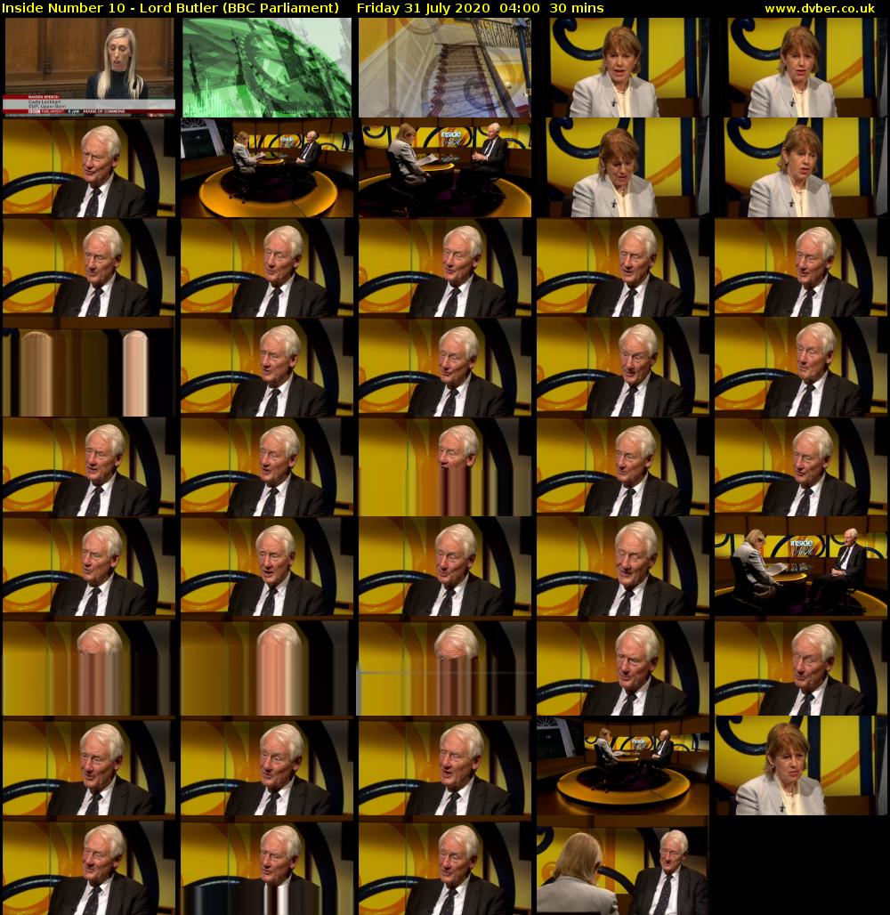 Inside Number 10 - Lord Butler (BBC Parliament) Friday 31 July 2020 04:00 - 04:30