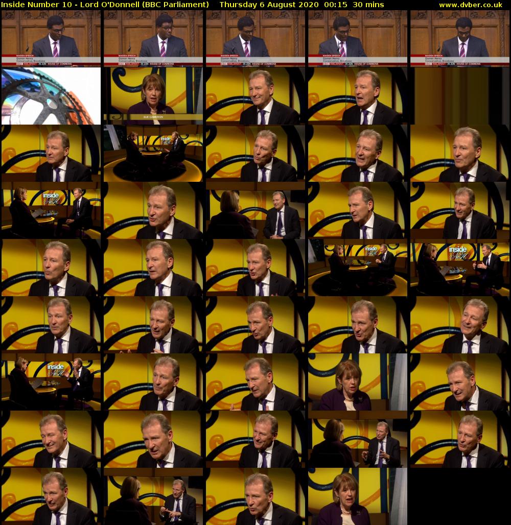 Inside Number 10 - Lord O'Donnell (BBC Parliament) Thursday 6 August 2020 00:15 - 00:45