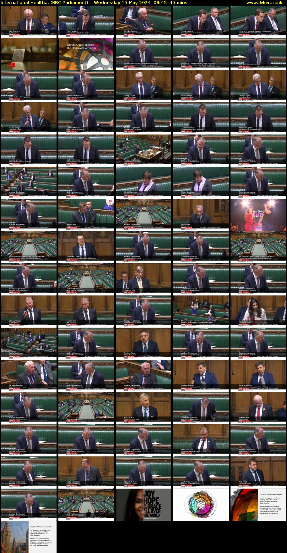 International Health... (BBC Parliament) Wednesday 15 May 2024 08:45 - 09:30