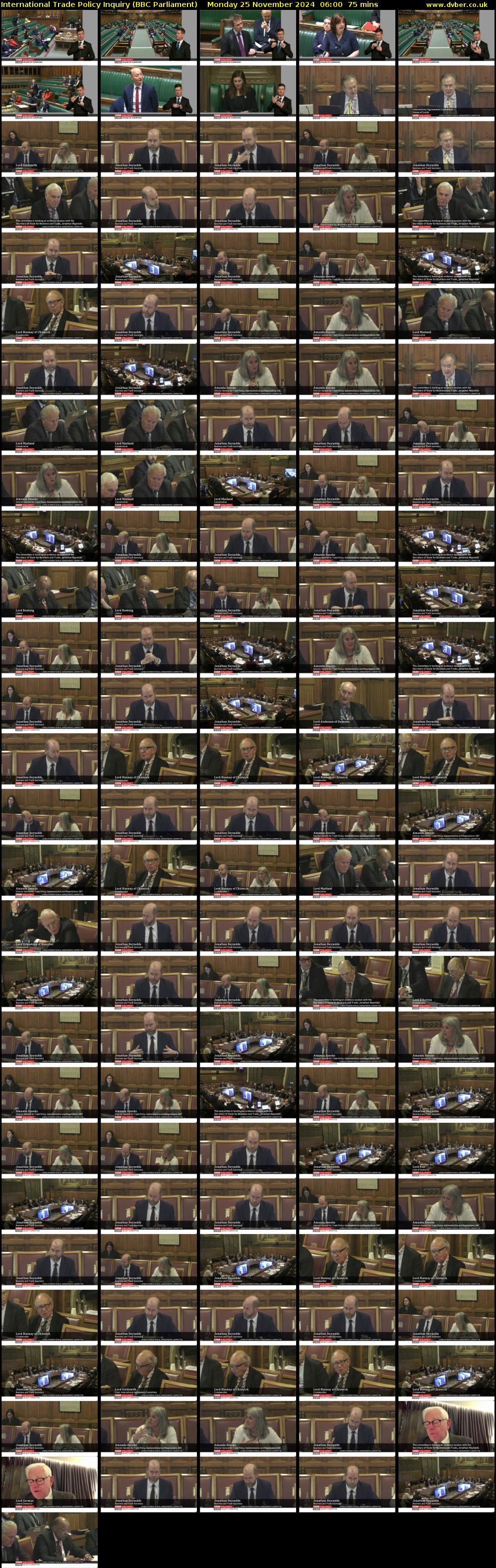 International Trade Policy Inquiry (BBC Parliament) Monday 25 November 2024 06:00 - 07:15