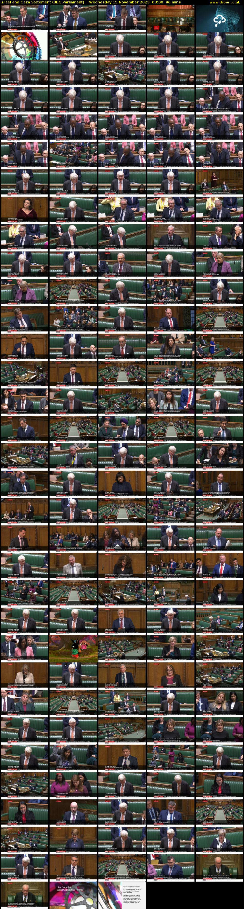 Israel and Gaza Statement (BBC Parliament) Wednesday 15 November 2023 08:00 - 09:30