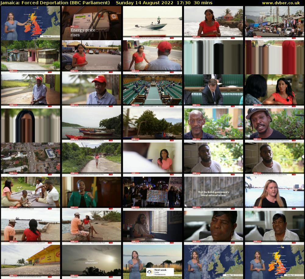 Jamaica: Forced Deportation (BBC Parliament) Sunday 14 August 2022 17:30 - 18:00