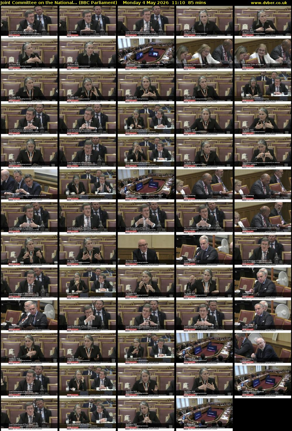 Joint Committee on the National... (BBC Parliament) Monday 4 May 2026 11:10 - 12:35