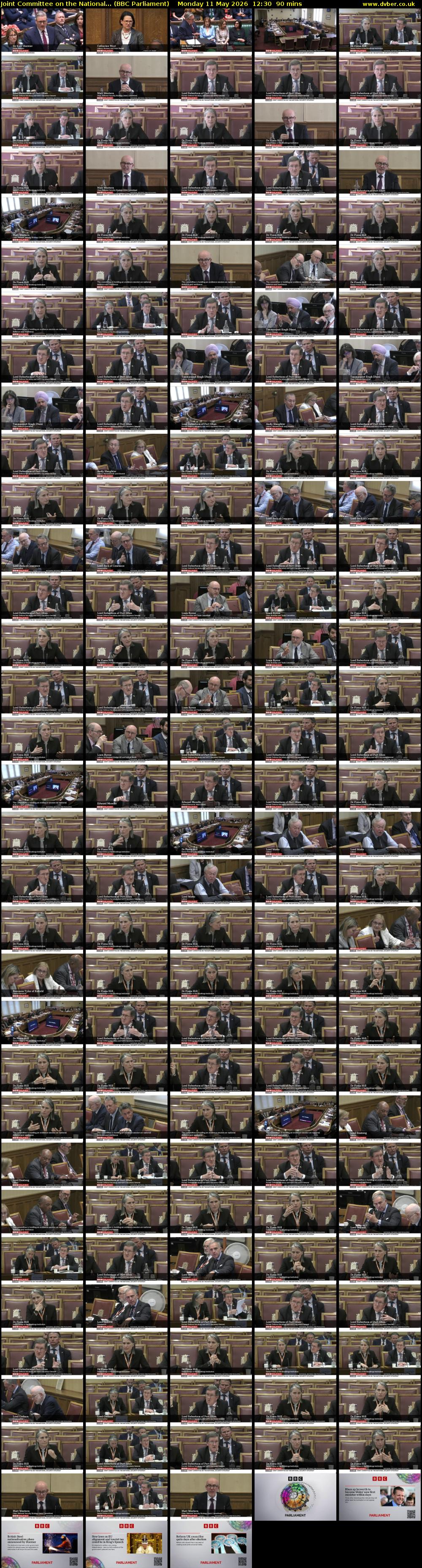 Joint Committee on the National... (BBC Parliament) Monday 11 May 2026 12:30 - 14:00