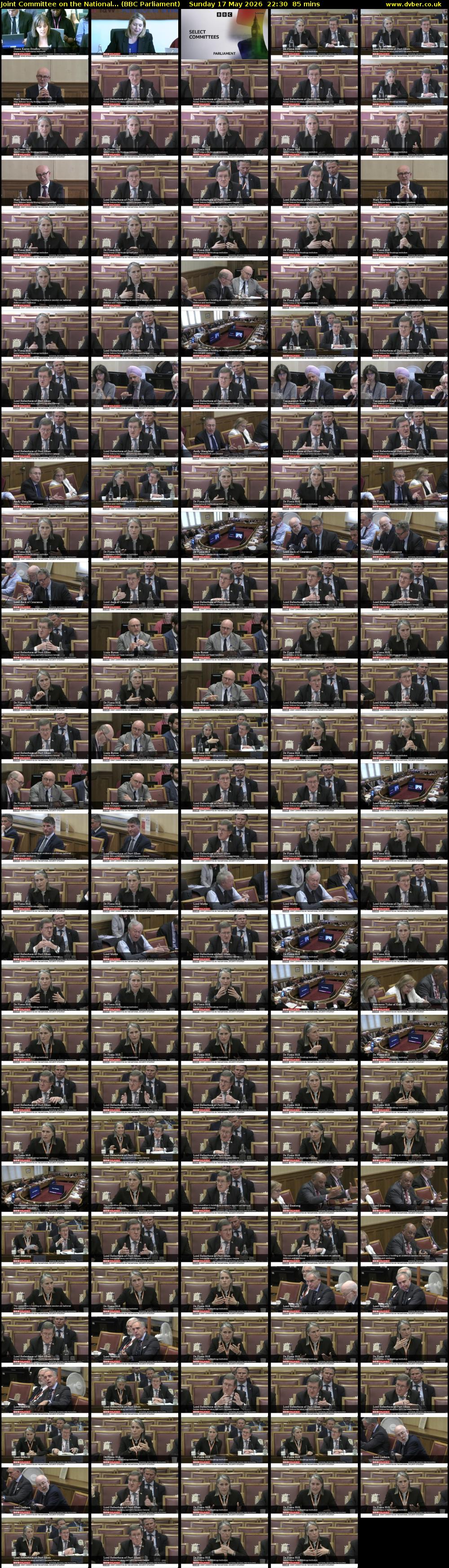 Joint Committee on the National... (BBC Parliament) Sunday 17 May 2026 22:30 - 23:55