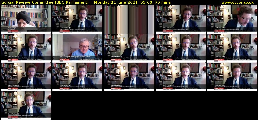 Judicial Review Committee (BBC Parliament) Monday 21 June 2021 05:00 - 06:10