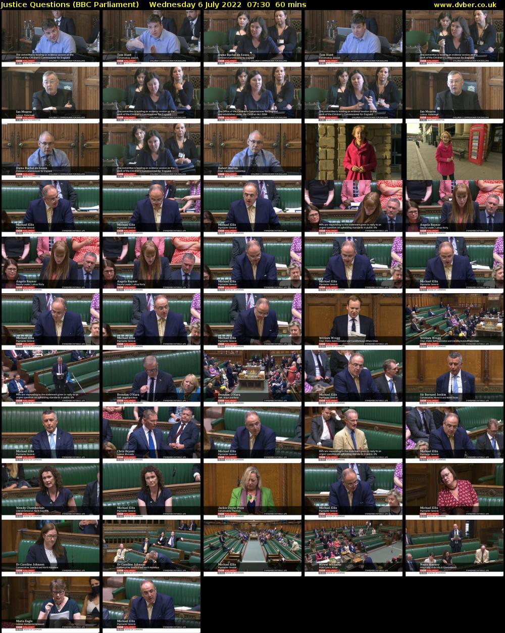 Justice Questions (BBC Parliament) Wednesday 6 July 2022 07:30 - 08:30