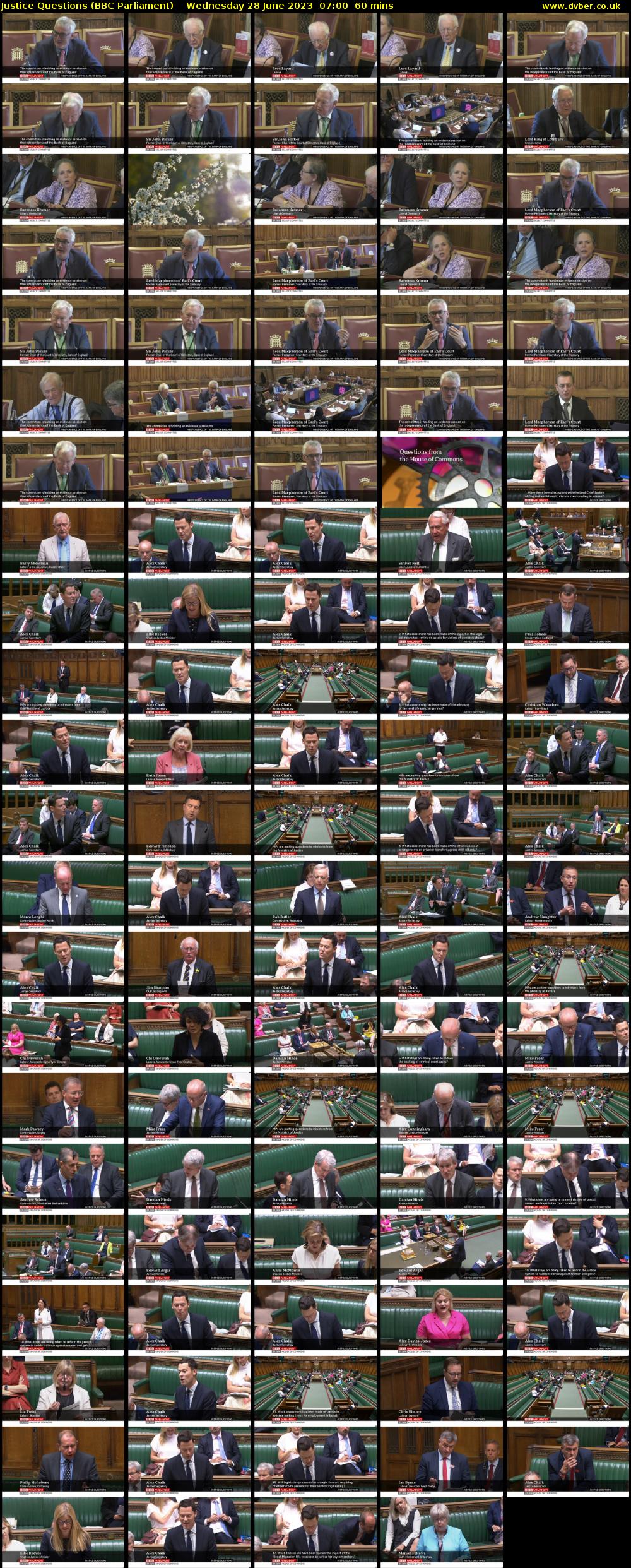Justice Questions (BBC Parliament) Wednesday 28 June 2023 07:00 - 08:00