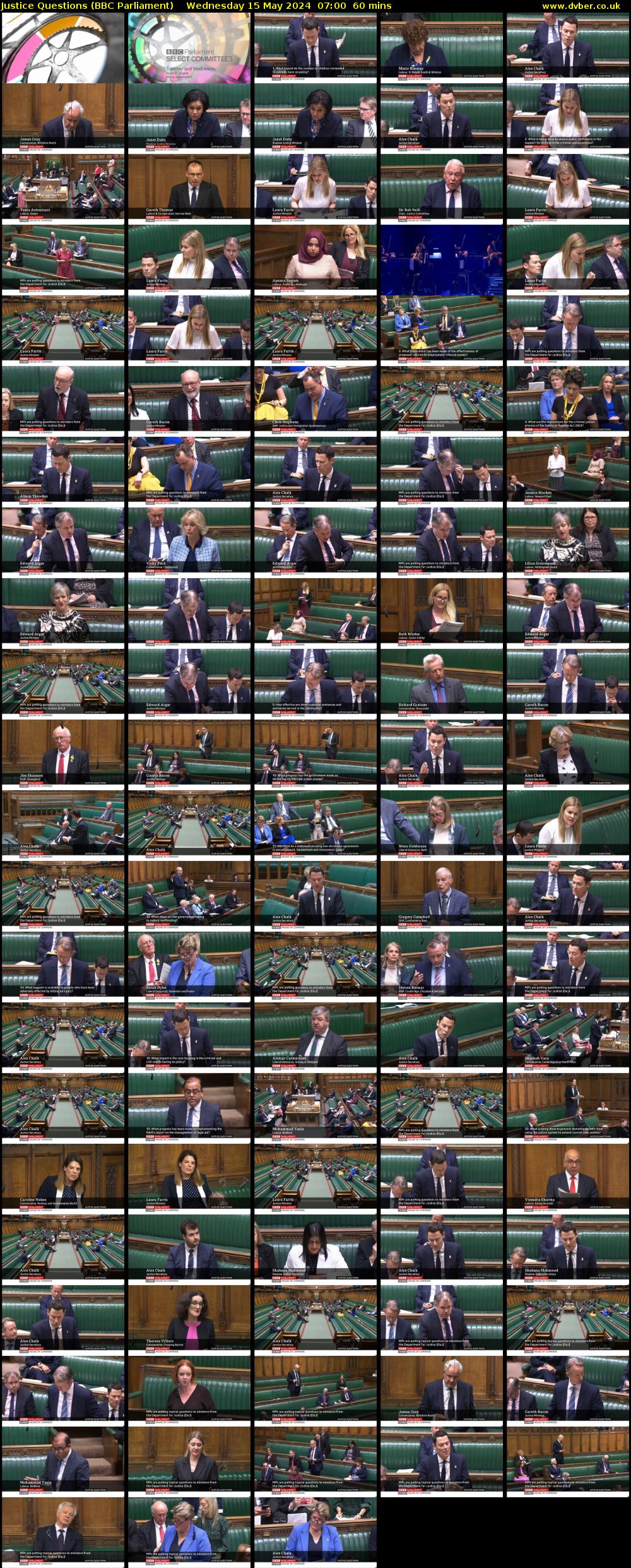 Justice Questions (BBC Parliament) Wednesday 15 May 2024 07:00 - 08:00