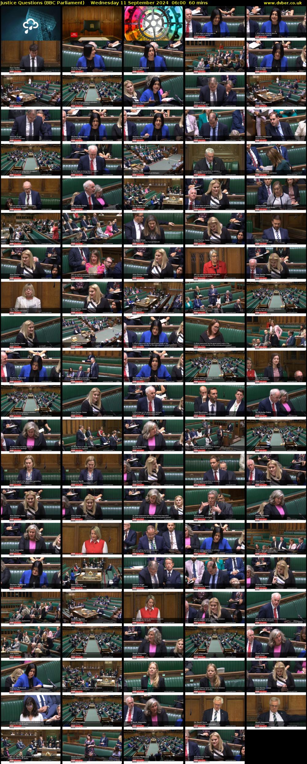 Justice Questions (BBC Parliament) Wednesday 11 September 2024 06:00 - 07:00