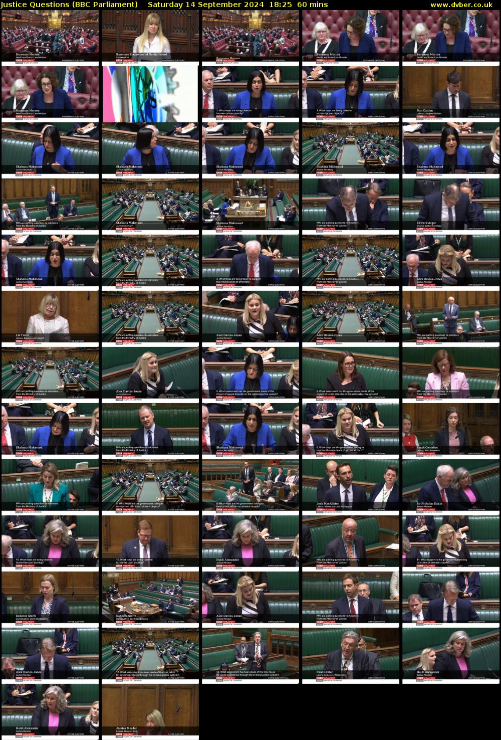Justice Questions (BBC Parliament) Saturday 14 September 2024 18:25 - 19:25