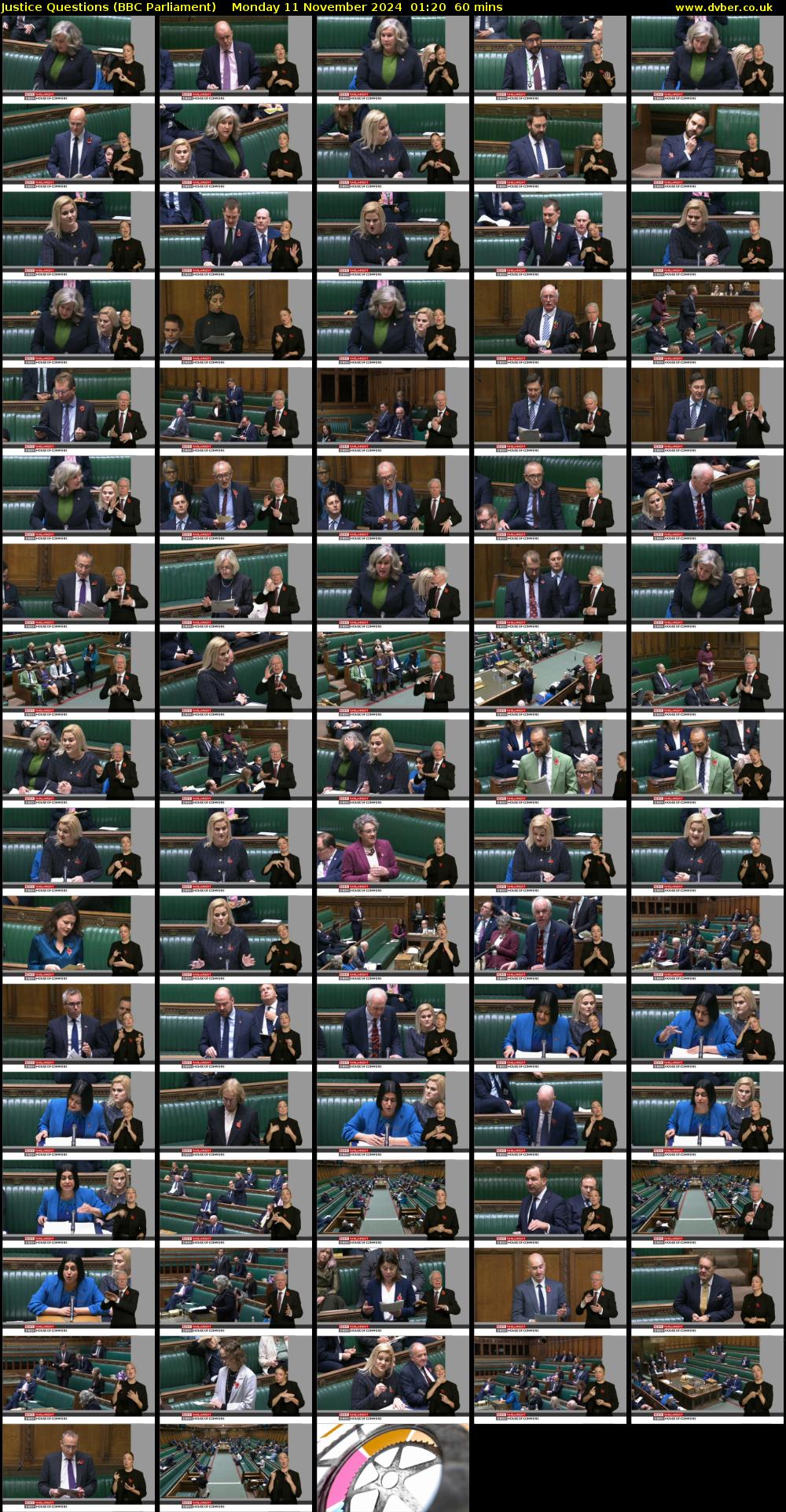 Justice Questions (BBC Parliament) Monday 11 November 2024 01:20 - 02:20