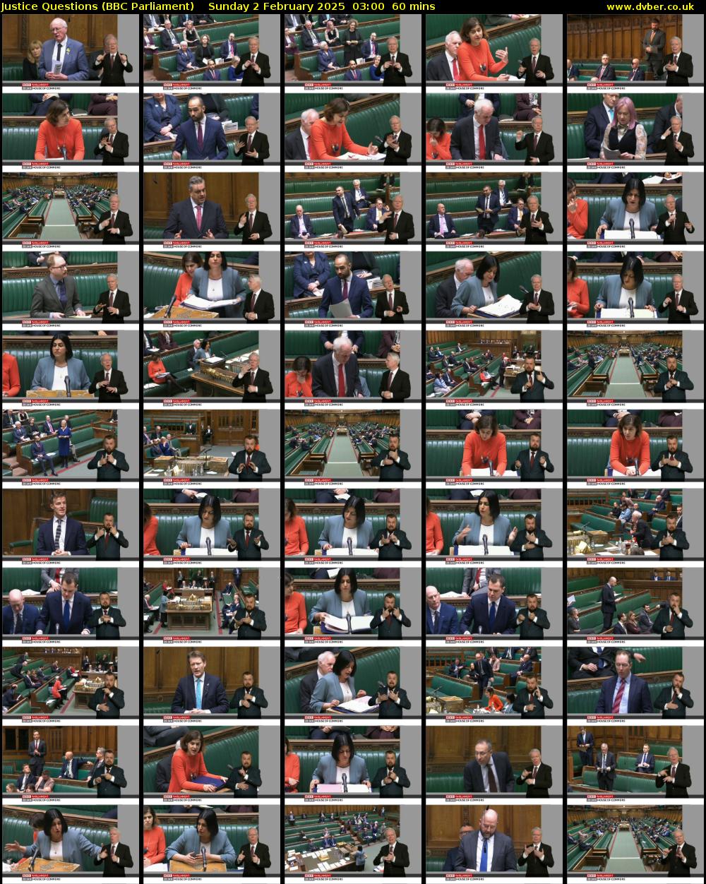 Justice Questions (BBC Parliament) Sunday 2 February 2025 03:00 - 04:00