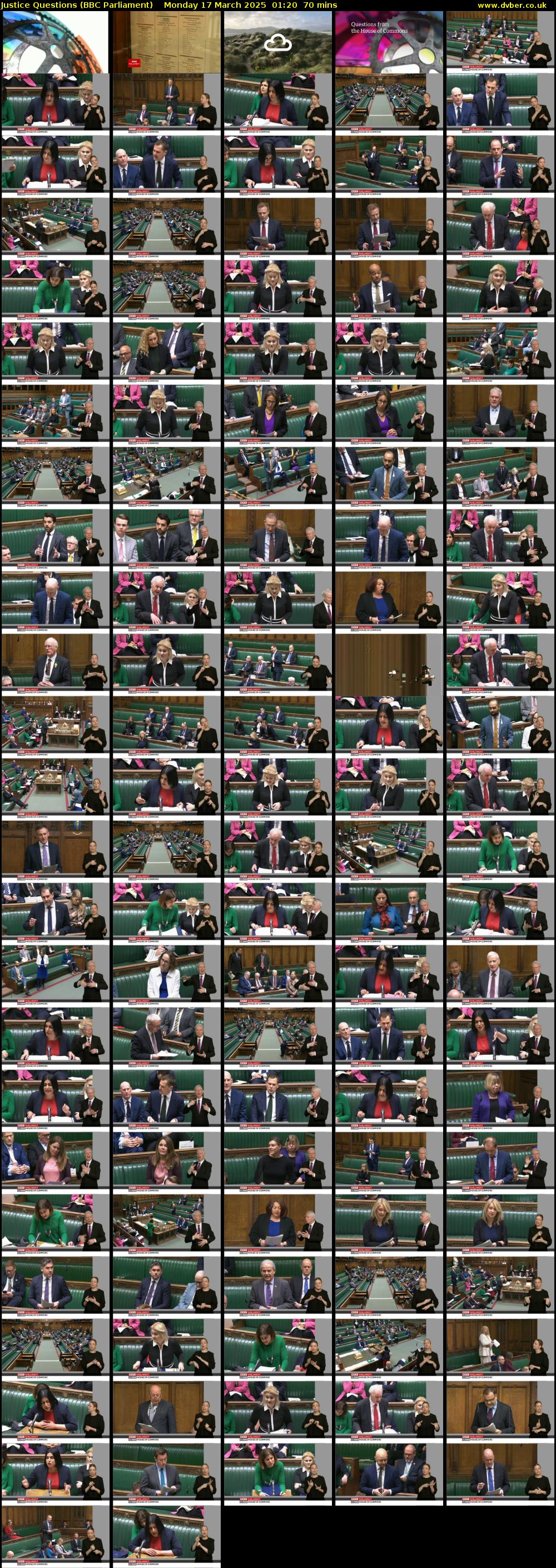 Justice Questions (BBC Parliament) Monday 17 March 2025 01:20 - 02:30