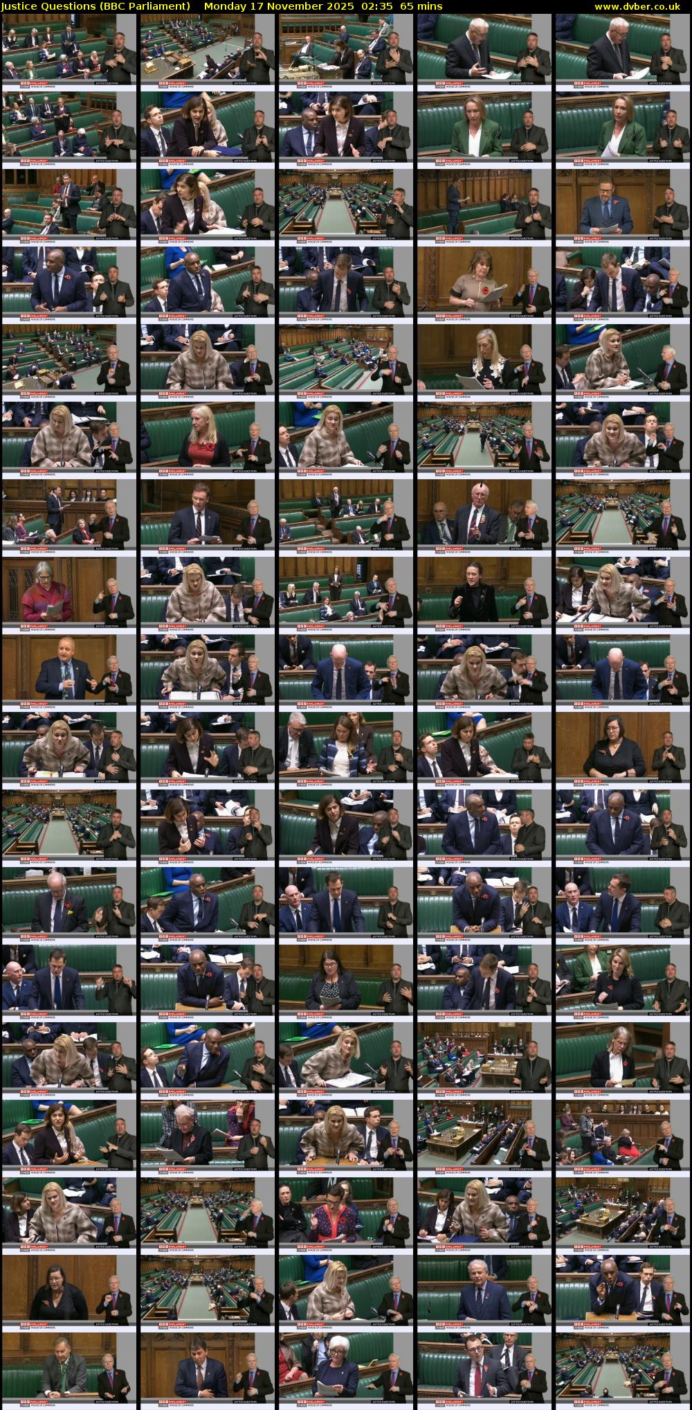 Justice Questions (BBC Parliament) Monday 17 November 2025 02:35 - 03:40