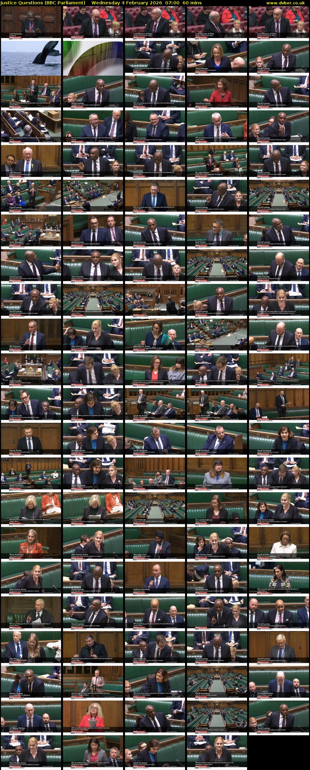 Justice Questions (BBC Parliament) Wednesday 4 February 2026 07:00 - 08:00
