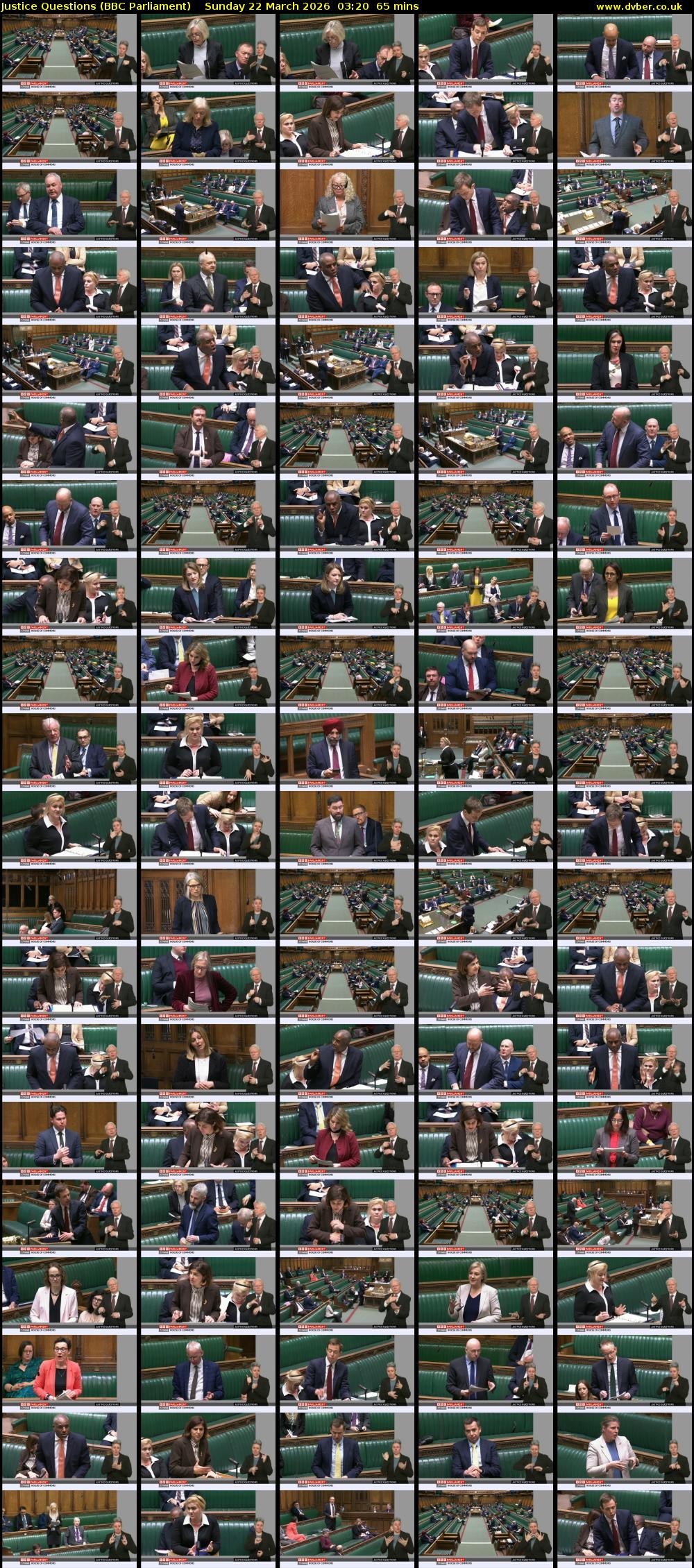 Justice Questions (BBC Parliament) Sunday 22 March 2026 03:20 - 04:25