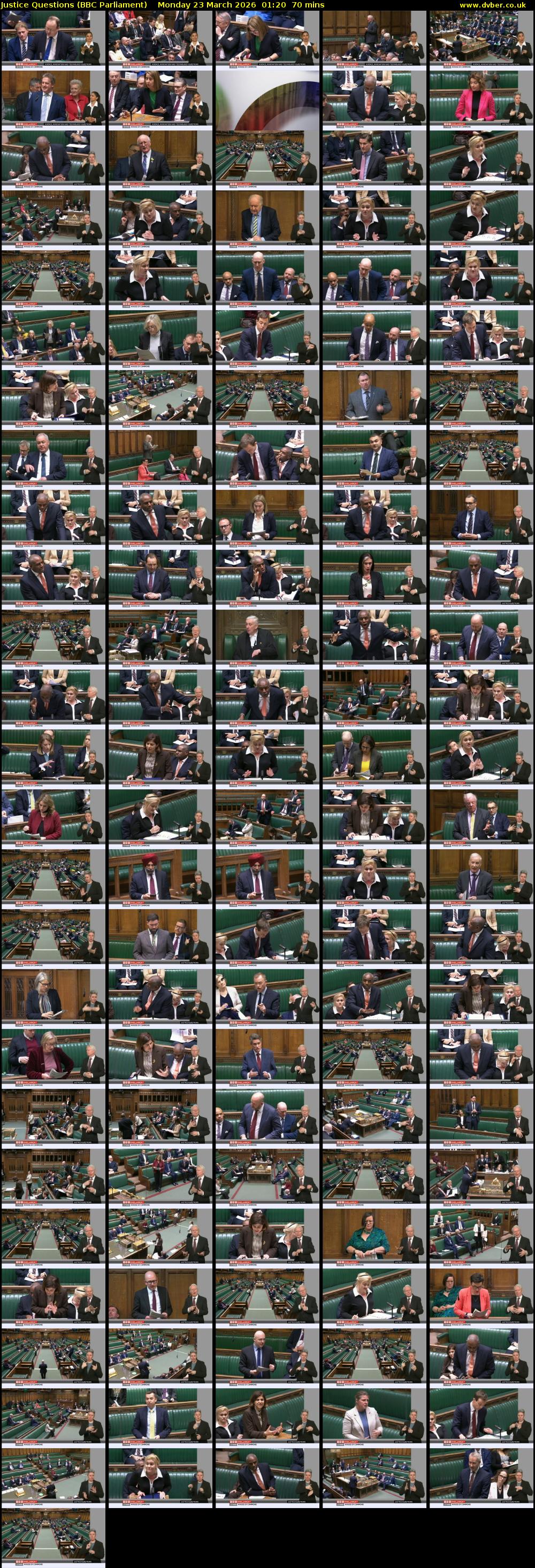 Justice Questions (BBC Parliament) Monday 23 March 2026 01:20 - 02:30