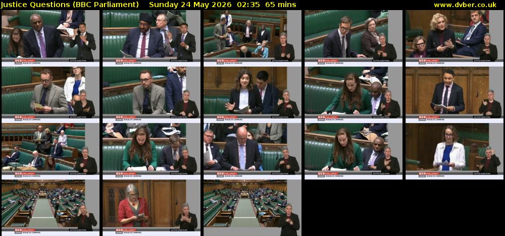 Justice Questions (BBC Parliament) Sunday 24 May 2026 02:35 - 03:40