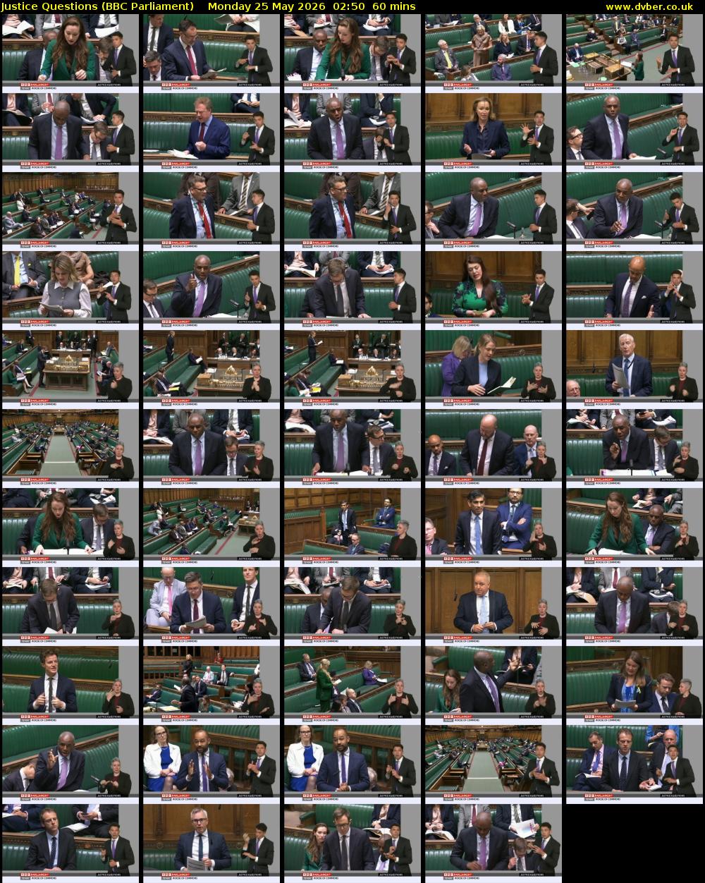 Justice Questions (BBC Parliament) Monday 25 May 2026 02:50 - 03:50