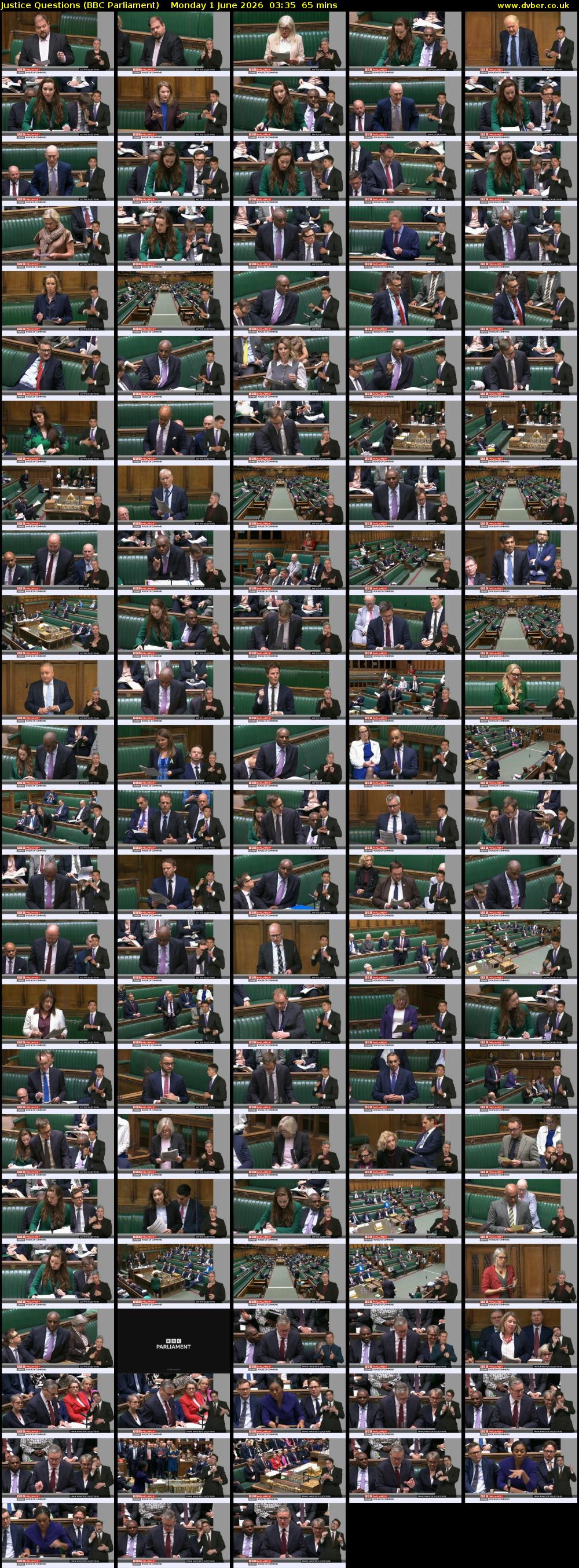 Justice Questions (BBC Parliament) Monday 1 June 2026 03:35 - 04:40