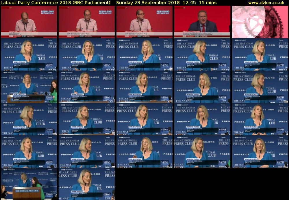 Labour Party Conference 2018 (BBC Parliament) Sunday 23 September 2018 12:45 - 13:00