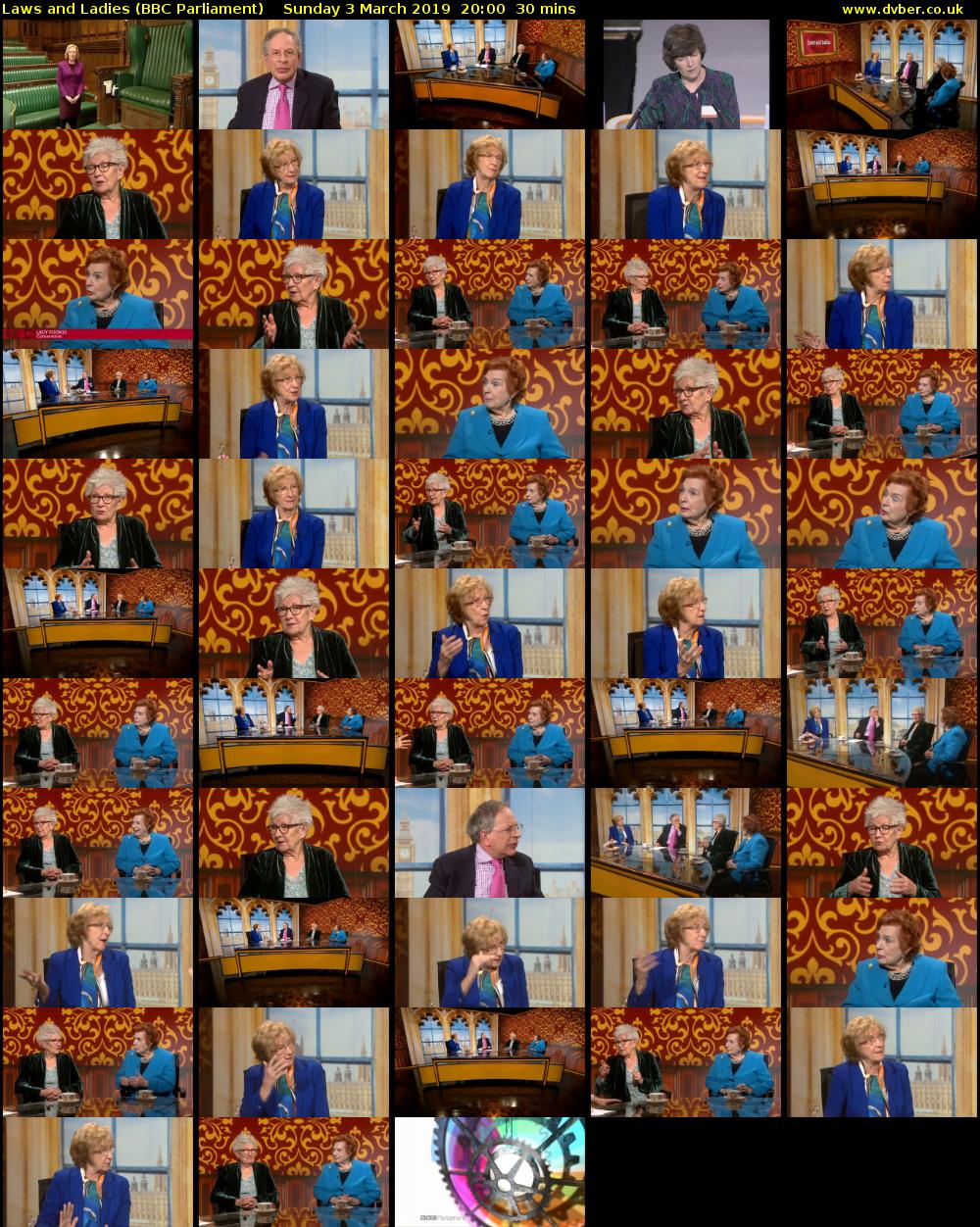 Laws and Ladies (BBC Parliament) Sunday 3 March 2019 20:00 - 20:30