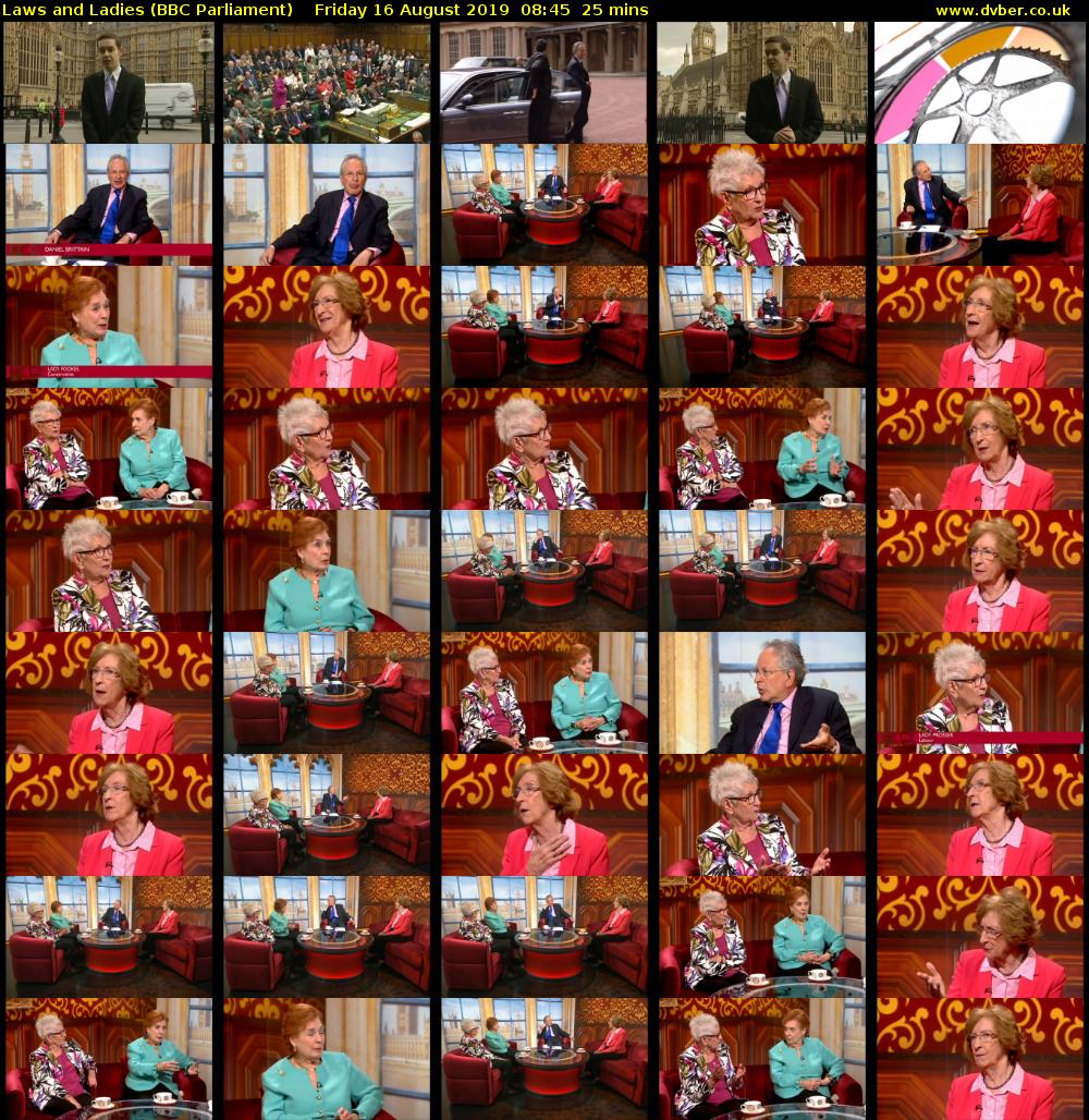 Laws and Ladies (BBC Parliament) Friday 16 August 2019 08:45 - 09:10