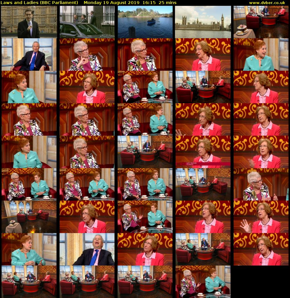 Laws and Ladies (BBC Parliament) Monday 19 August 2019 16:15 - 16:40