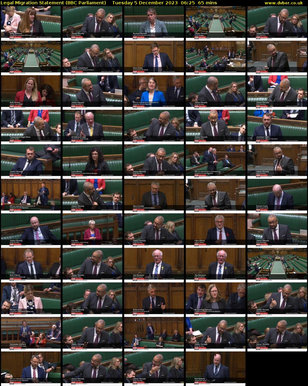 Legal Migration Statement (BBC Parliament) Tuesday 5 December 2023 06:25 - 07:30