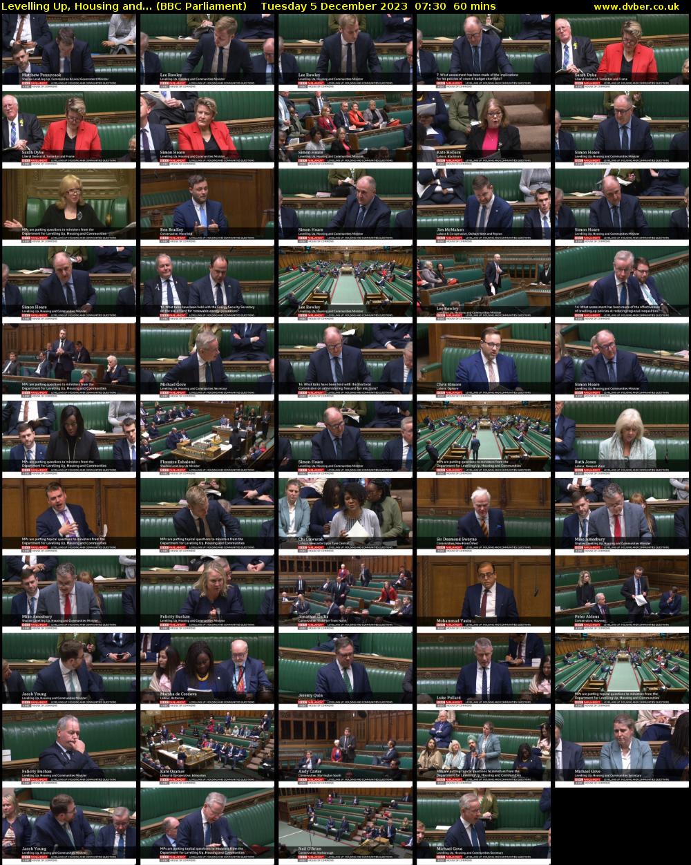Levelling Up, Housing and... (BBC Parliament) Tuesday 5 December 2023 07:30 - 08:30