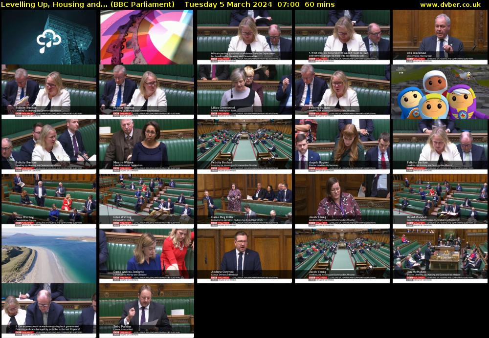 Levelling Up, Housing and... (BBC Parliament) Tuesday 5 March 2024 07:00 - 08:00