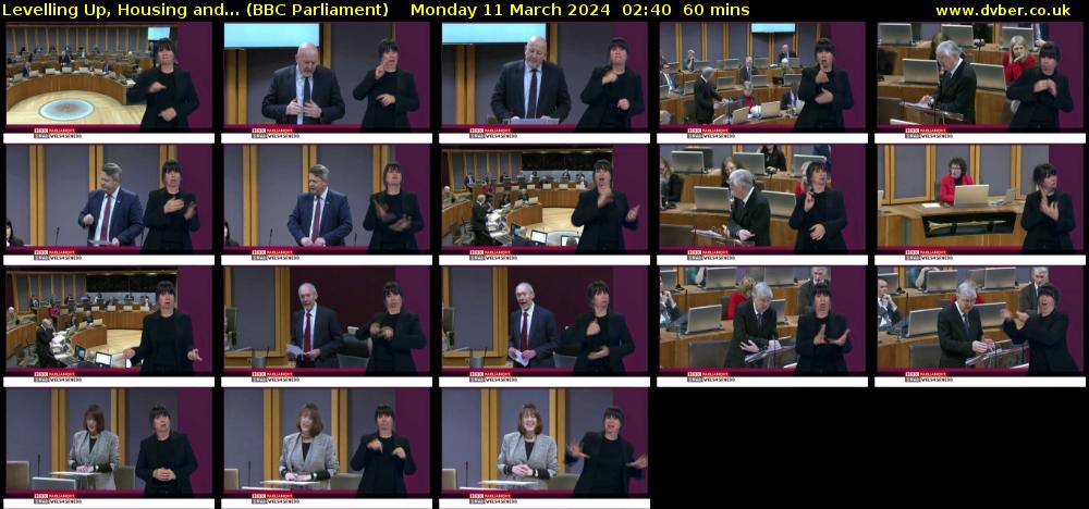 Levelling Up, Housing and... (BBC Parliament) Monday 11 March 2024 02:40 - 03:40