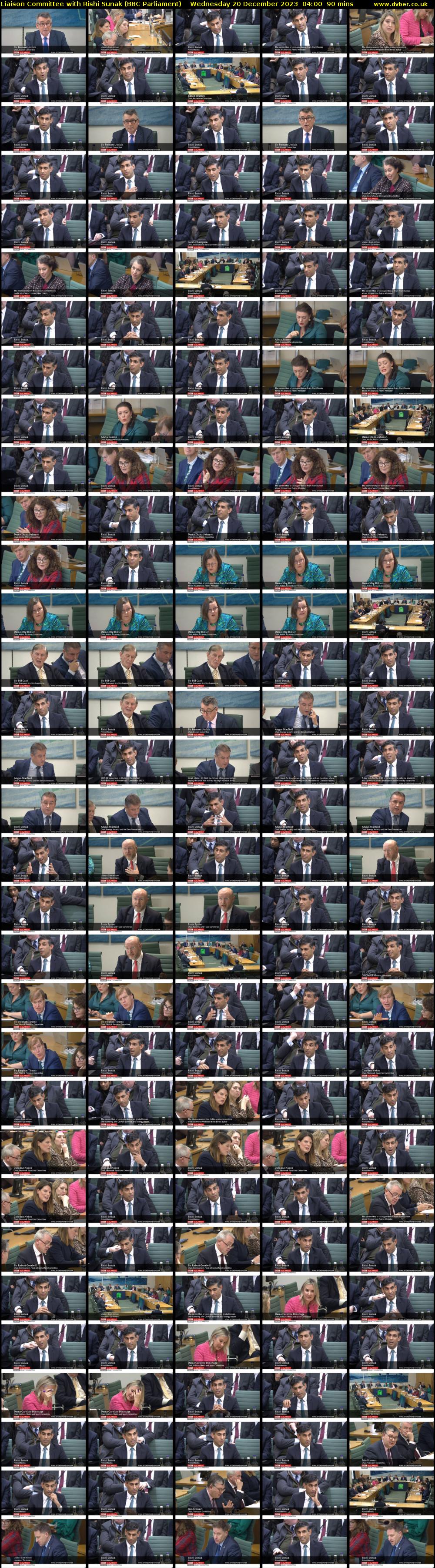 Liaison Committee with Rishi Sunak (BBC Parliament) Wednesday 20 December 2023 04:00 - 05:30