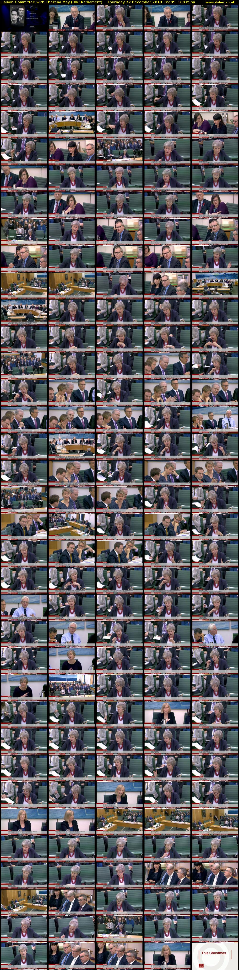 Liaison Committee with Theresa May (BBC Parliament) Thursday 27 December 2018 05:05 - 06:45