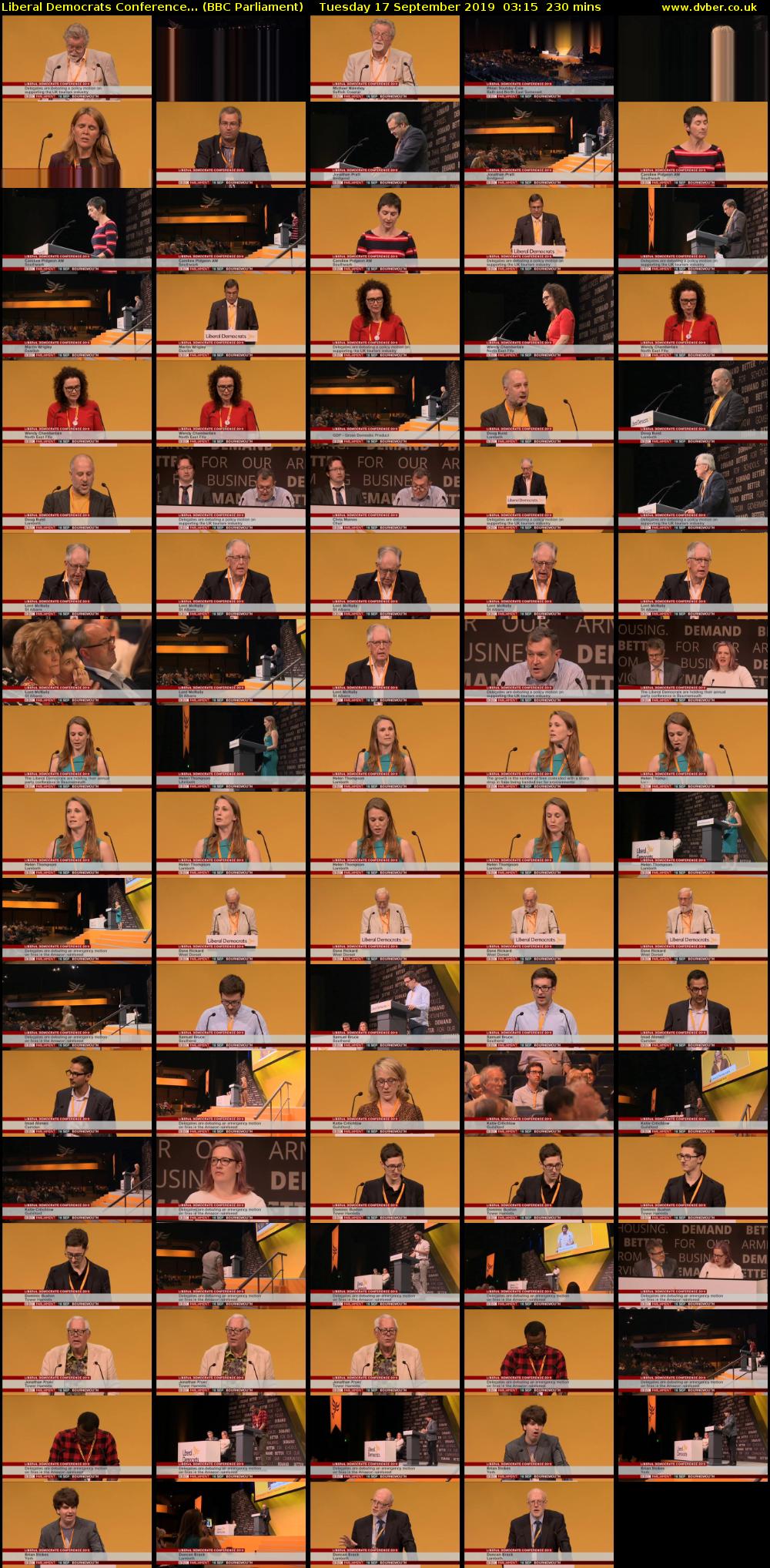 Liberal Democrats Conference... (BBC Parliament) Tuesday 17 September 2019 03:15 - 07:05